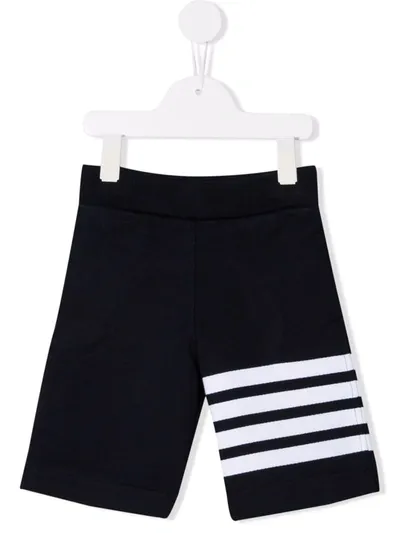 Thom Browne Kids' 4-bar Stripe Shorts In Blue