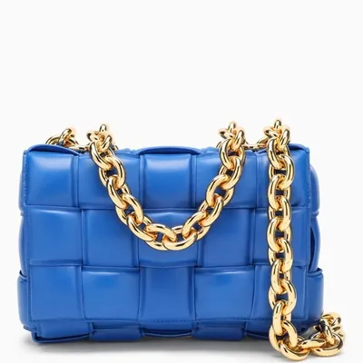 Bottega Veneta Cobal Blue/gold The Chain Cassette Bag