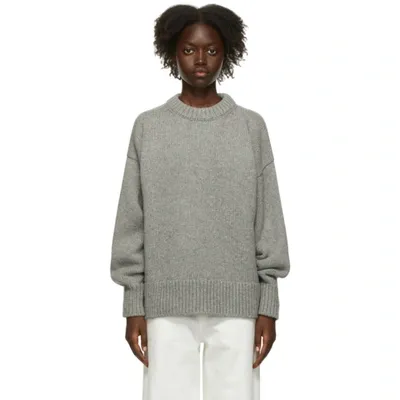 The Row Ophelia Wool-cashmere Sweater In Grey Melange