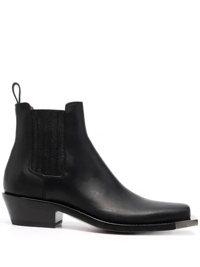 Buttero Square Toe Chelsea Boots In Black