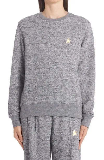 Golden Goose Grey Cotton Athena Star Sweatshirt In Gray