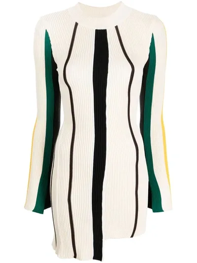 Ambush White Vertical-stripe Knitted Top