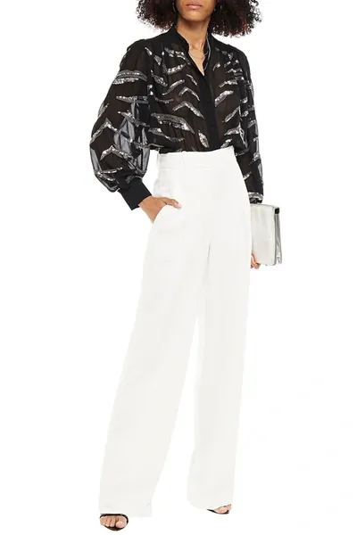 Iro Twill Wide-leg Pants In White