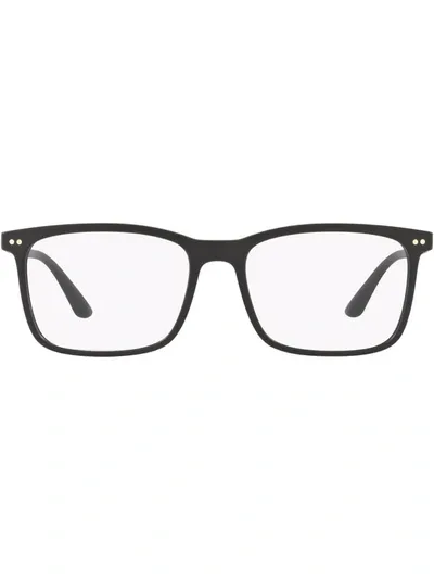 Giorgio Armani Matte-finish Square Glasses In Black