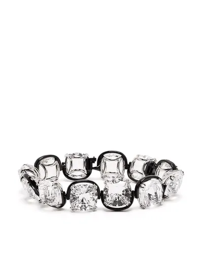 Swarovski Harmonia Cushion Cut Crystal Flex Bracelet In Two Tone