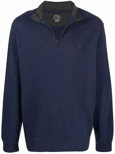 Polo Ralph Lauren Polo Pony-embroidered Jersey Sweatshirt In Blau