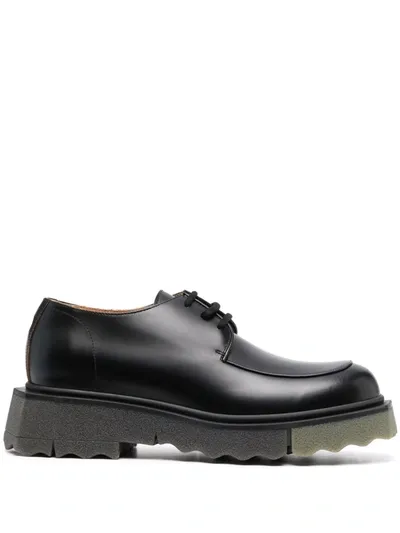 Off-white Sponge Sole Lace-up Derby Shoes In Black