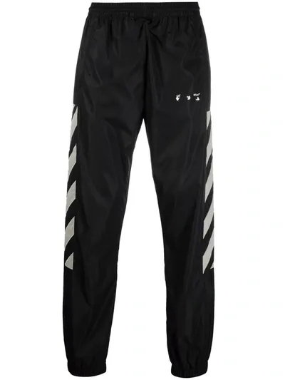 Off-white Off White Logo-print Track Pants In Black Abbey Stone