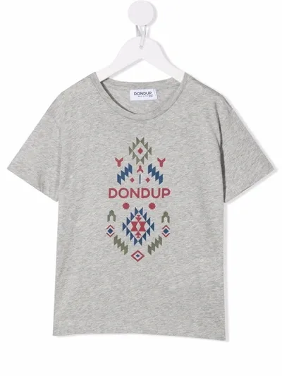 Dondup Teen Logo-print Cotton T-shirt In Grey