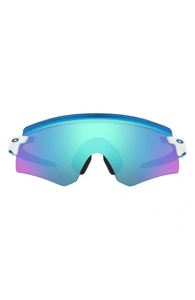 Oakley Womens White Oo9471 Encoder Shield-frame Sunglasses In Polished White/prizm Sapphire