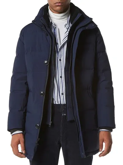 Andrew Marc Shelton Shearling Trim Jacket In Ink