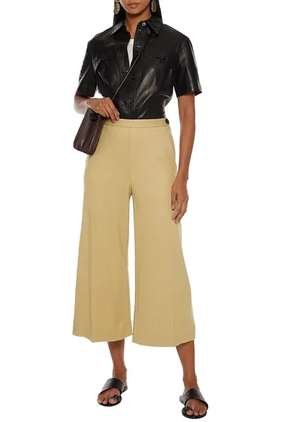 Vince Wool-blend Felt Culottes In Ginger