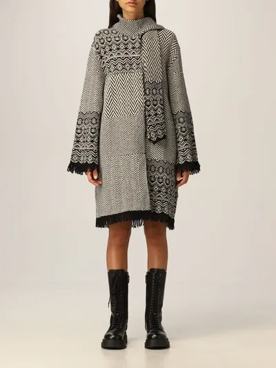 Twinset Coat Twin-set Coat In Jacquard Wool Blend