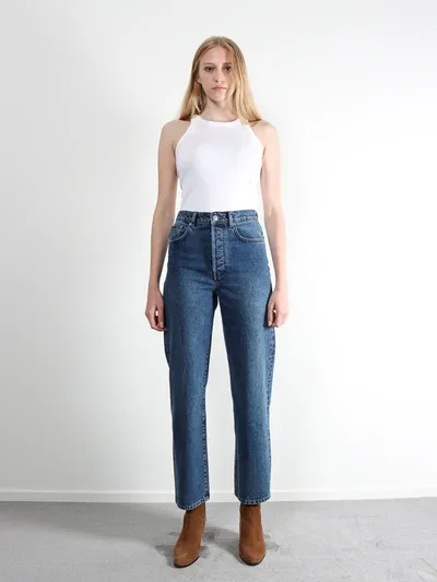 Amendi Vivi High Rise Jeans In Mid Blue