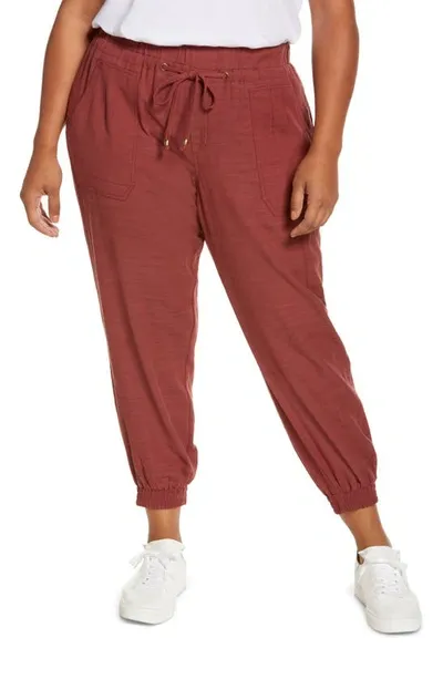 Wit & Wisdom Textured High Waist Joggers In Apple Butter