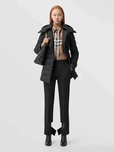 Burberry Detachable Hood Puffer Coat In Black