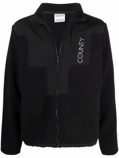 Marcelo Burlon County Of Milan Lightweight Zipped Jacket In Black