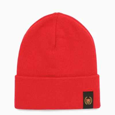 Bel-air Athletics Red Knitted Bonnet With Logo