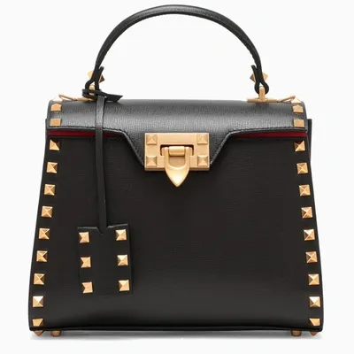 Valentino Garavani Black Small Rockstud Alcove Handbag