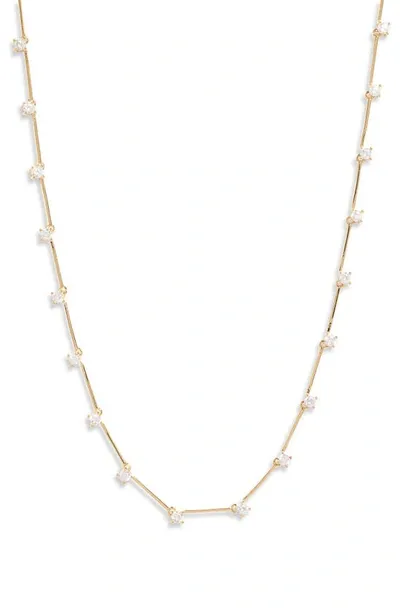 Nordstrom Cubic Zirconia Collar Necklace In Clear- Gold