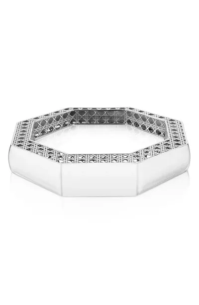 Manluu Cane Bangle In Sterling Silver