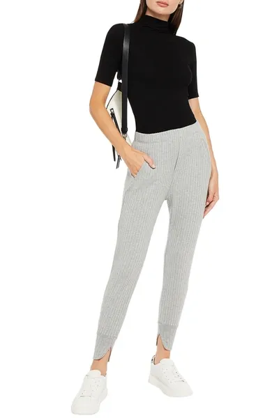 Enza Costa Ribbed-knit Track Pants