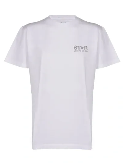 Golden Goose Deluxe Brand Logo Printed Crewneck T In White