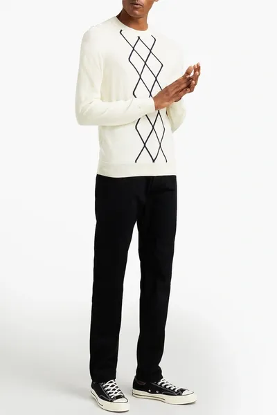 Apc A.p.c. Man Intarsia-knit Merino Wool Sweater