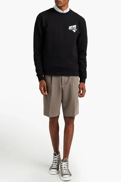 Apc A.p.c. Man Printed French Cotton-terry Sweatshirt