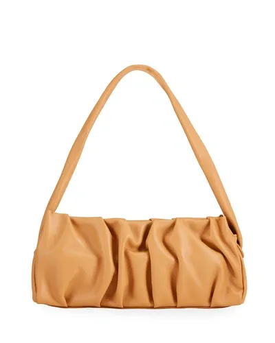 Elleme Long Vague Lambskin Pleated Shoulder Bag In Neutrals