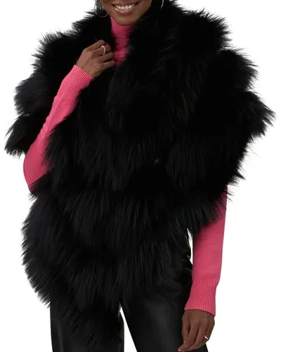 Gorski Chevron Fox Fur Stole In Black