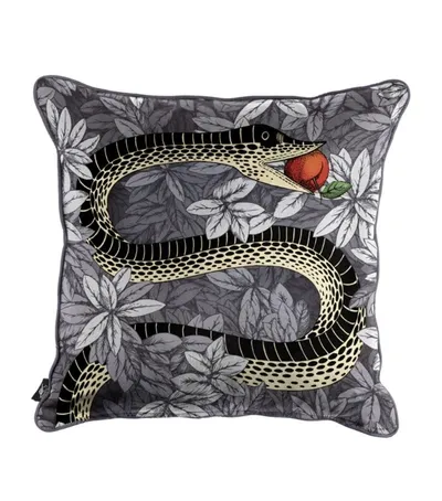 Fornasetti Silk Cushion Peccato Originale In Multicolour