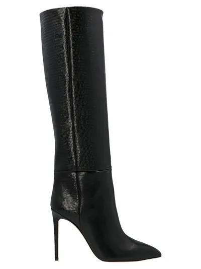 Paris Texas Lizard Skin-effect Knee-high Boots In Black