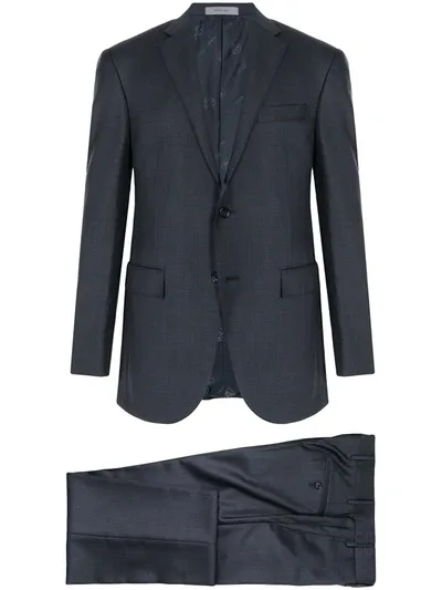 Corneliani Single-breasted Virgin Wool Suit In Blau