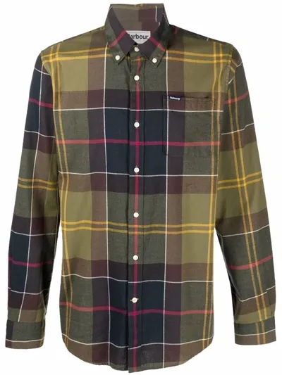 Barbour Checked Cotton Shirt In Green