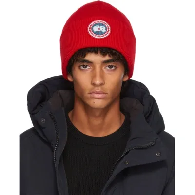 Canada Goose Red Arctic Disc Beanie