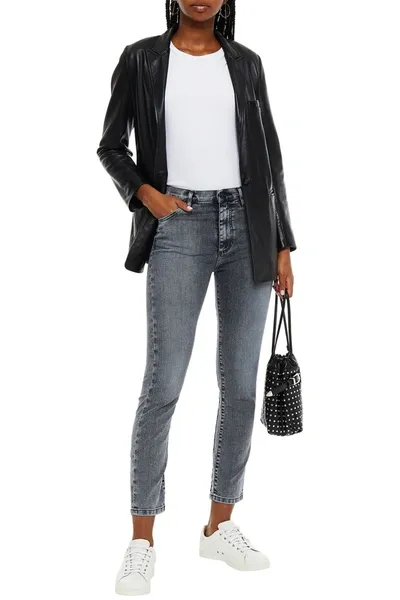 3x1 Asha Cropped High-rise Skinny Jeans In Gray