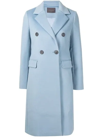 Lorena Antoniazzi Double-breasted Woolen Coat In Blue