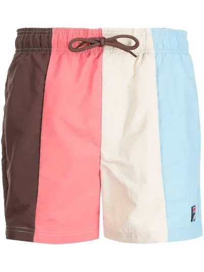 Fila Colour-block Swim Shorts In Mehrfarbig