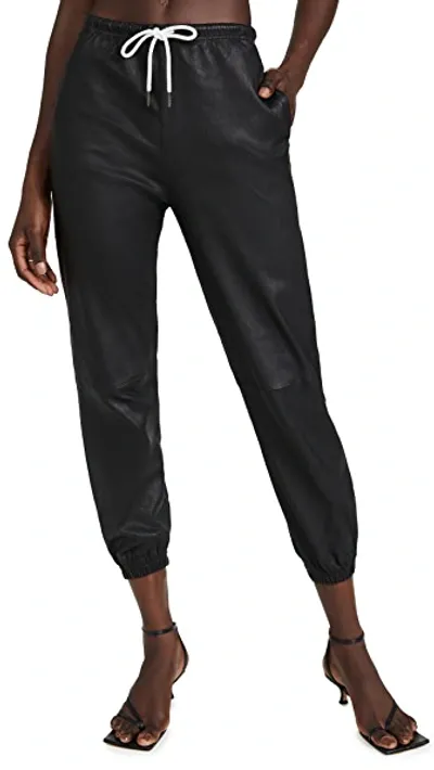 Sprwmn Leather Drawstring Joggers Black Xs