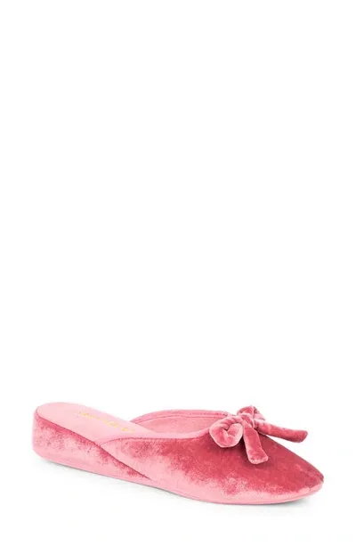 Patricia Green Bardot Velvet Slippers In Rose Pink