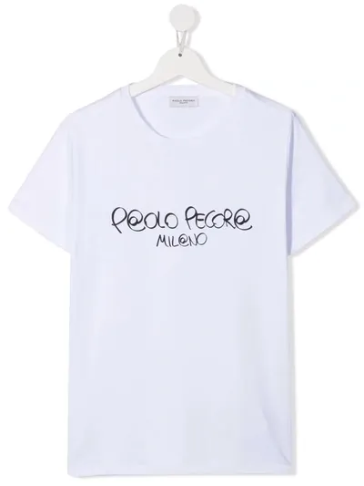 Paolo Pecora Teen Logo-print Cotton T-shirt In White