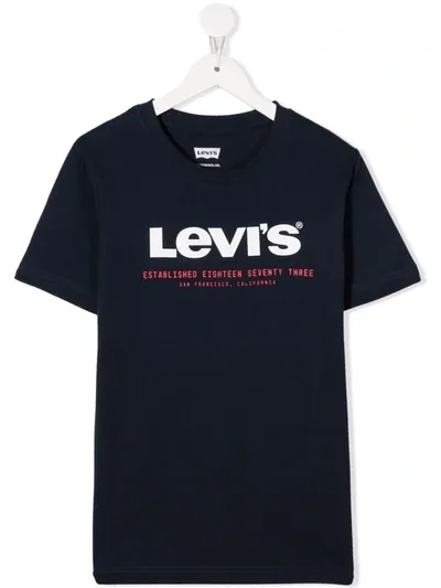 Levi's Kids' Logo-print Cotton T-shirt In Blue