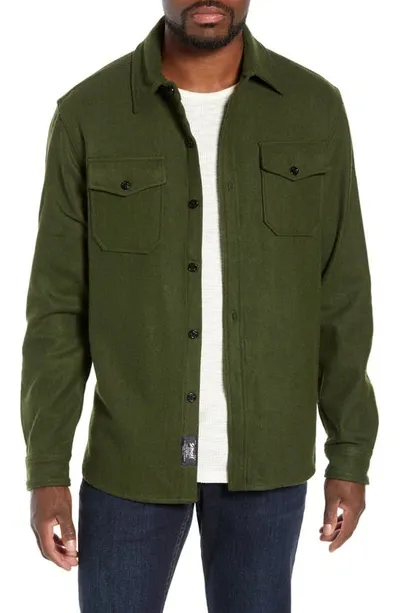 Schott Cpo Wool Blend Work Shirt In Olive