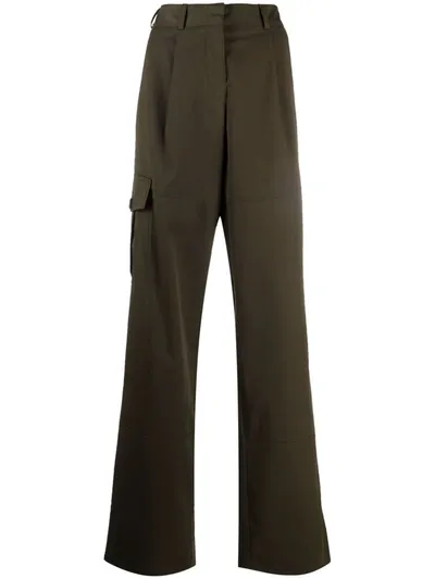 Nina Ricci Wide-leg Cargo Trousers In 绿色