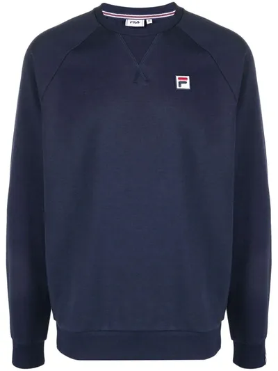 Fila Embroidered-logo Cotton Sweatshirt In Navy