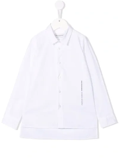 Paolo Pecora Kids' Button-up Cotton Shirt In White