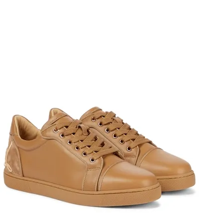 Christian Louboutin Fun Vieira Leather Sneakers In Beige