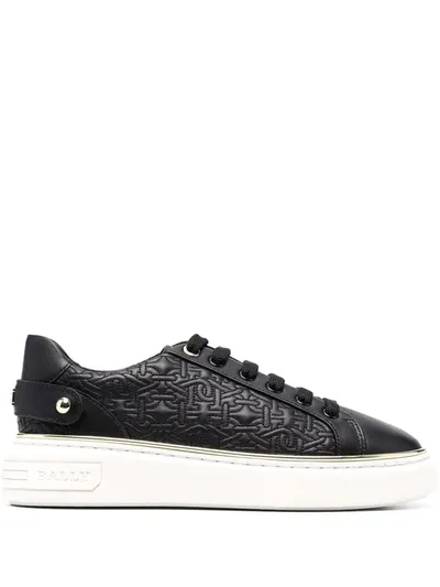 Bally Quilted-finish Low Top Sneakers In 黑色