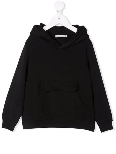 Zhoe & Tobiah Kids' Flap Pouch Pocket Hoodie In Black